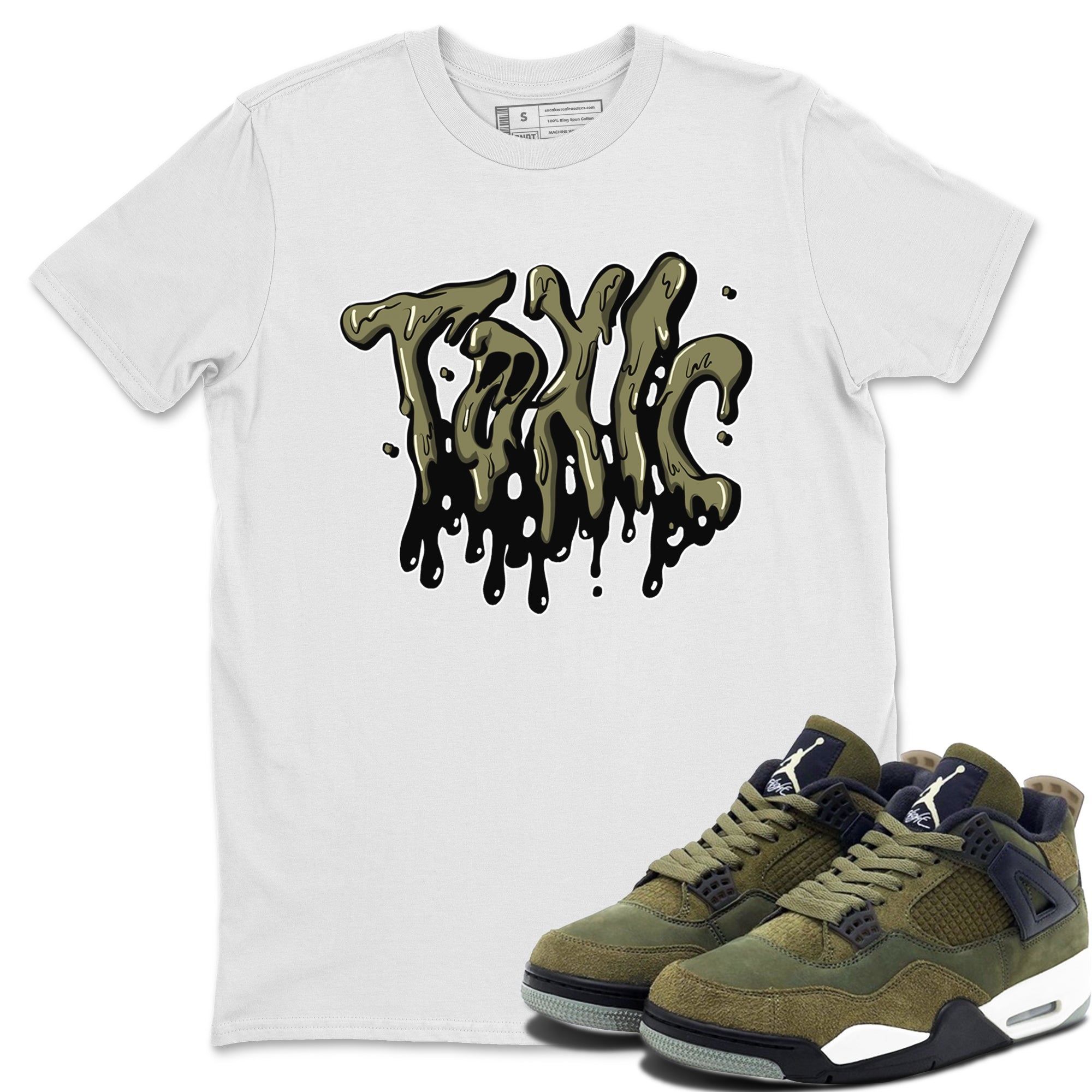 Toxic snkmatch Tee - Air Jordan 4 Medium Olive