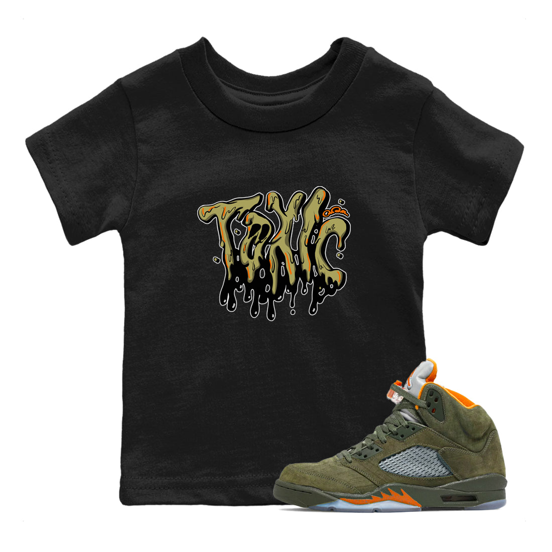 Toxic snkmatch Tees Kids - Air Jordan 5 Olive