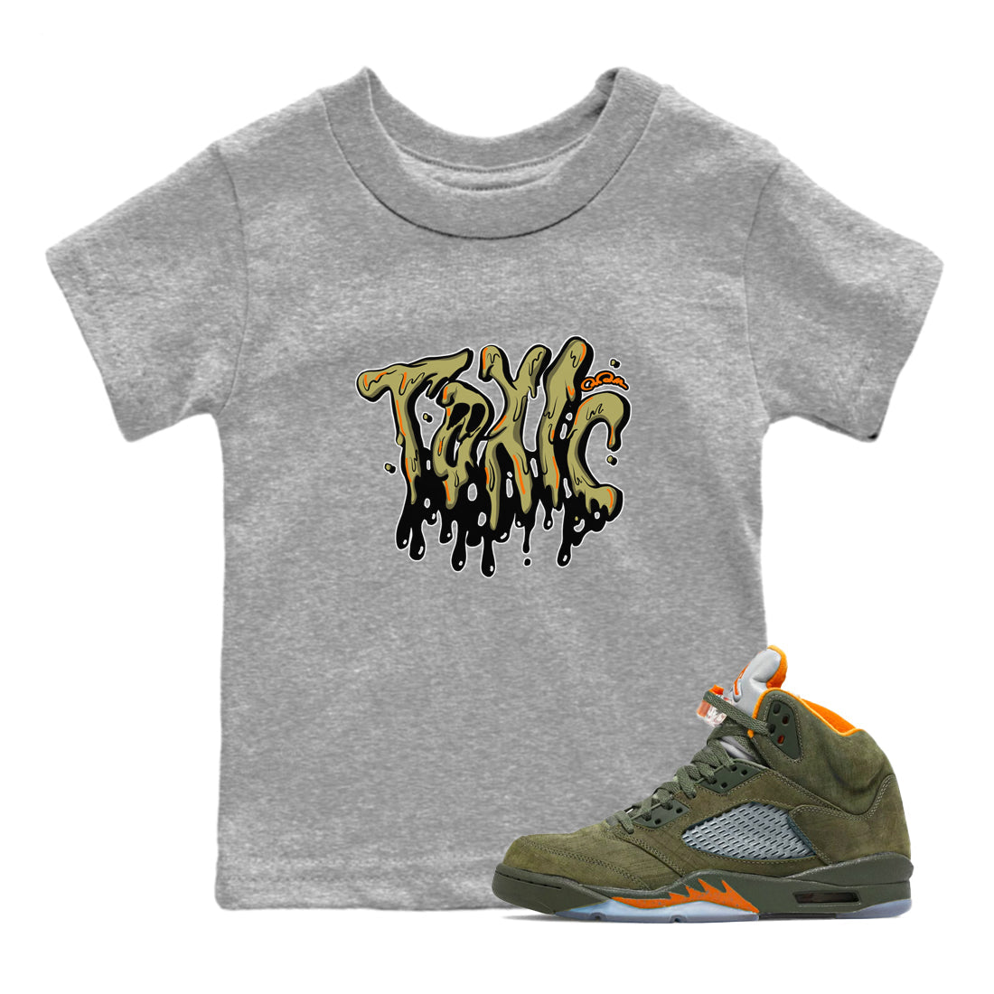 Toxic snkmatch Tees Kids - Air Jordan 5 Olive