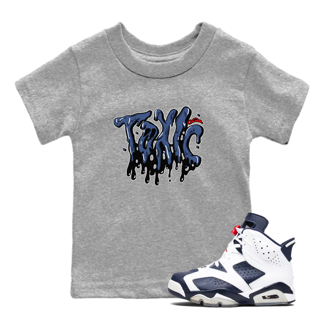 Toxic snkmatch Tees Kids - Air Jordan 6 White And Midnight Navy