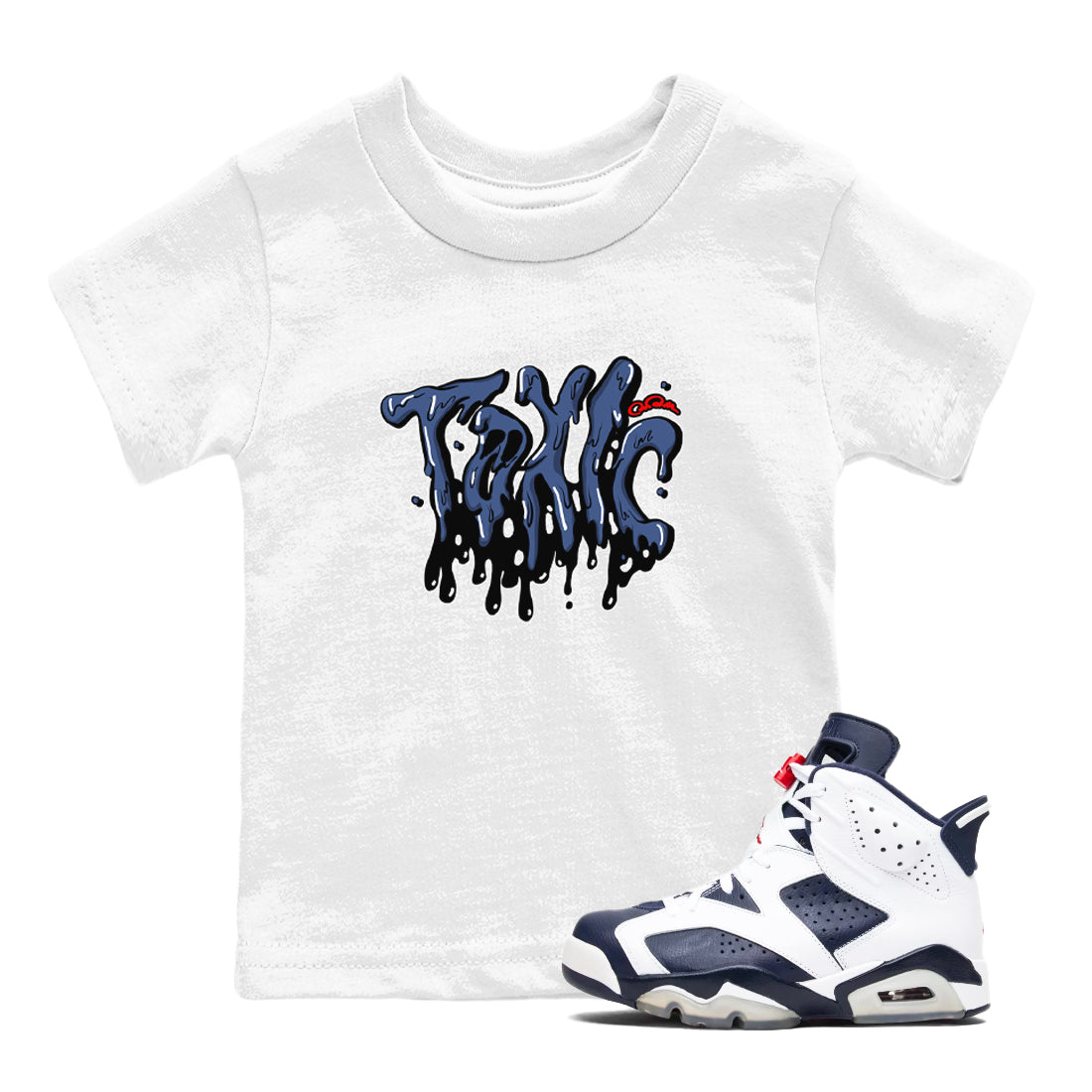Toxic snkmatch Tees Kids - Air Jordan 6 White And Midnight Navy