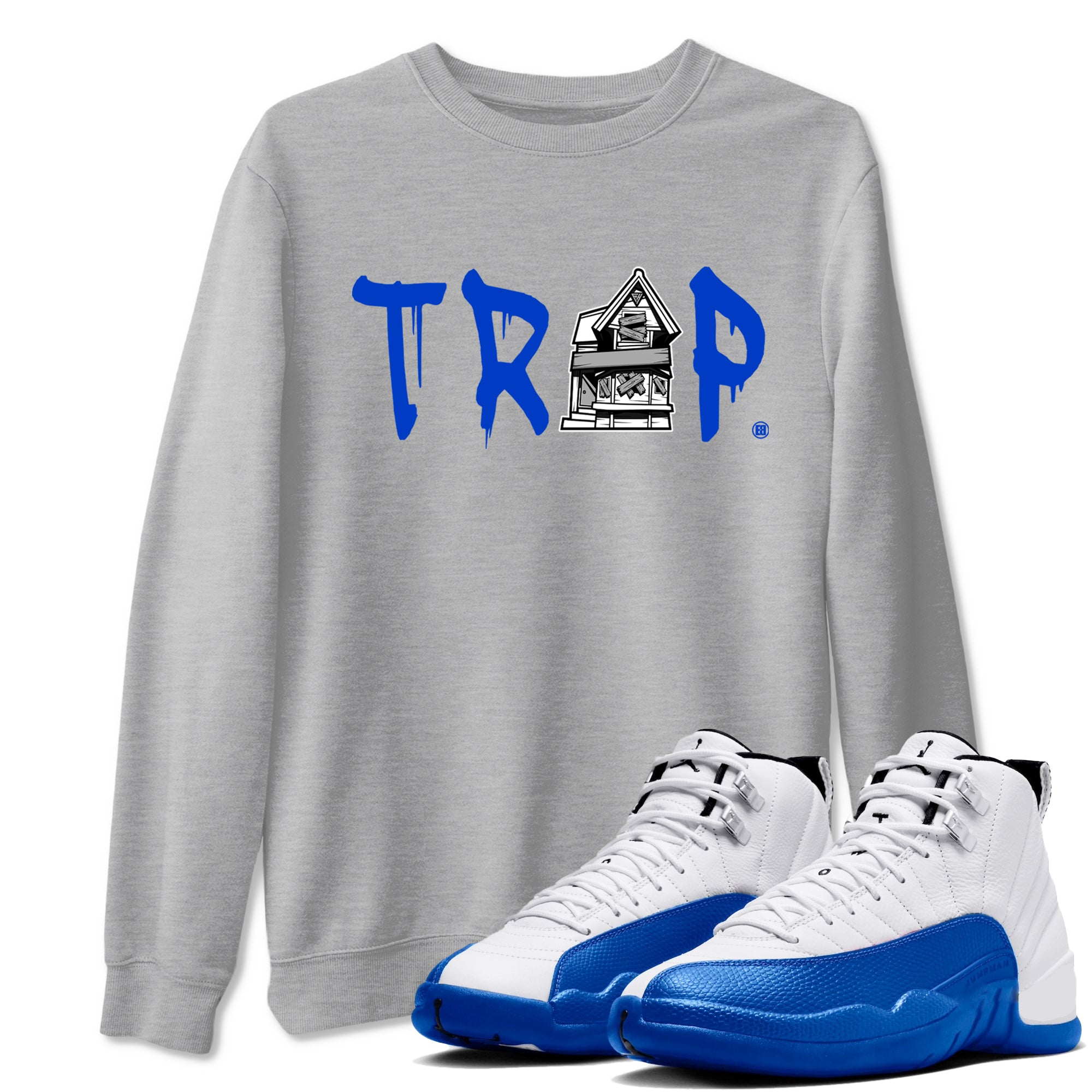 Trap House snkmatch Tees - Air Jordan 12 Blueberry