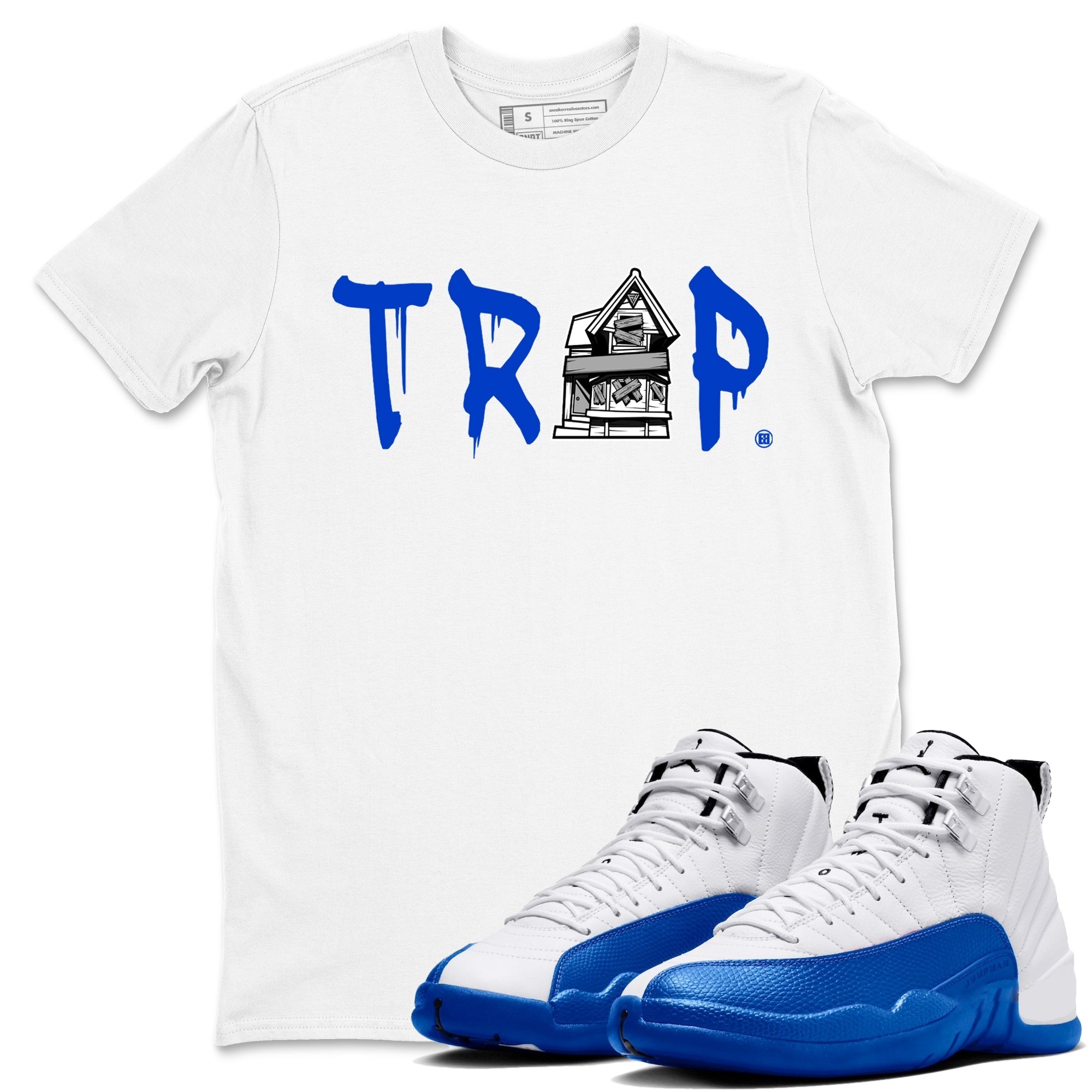 Trap House snkmatch Tees - Air Jordan 12 Blueberry