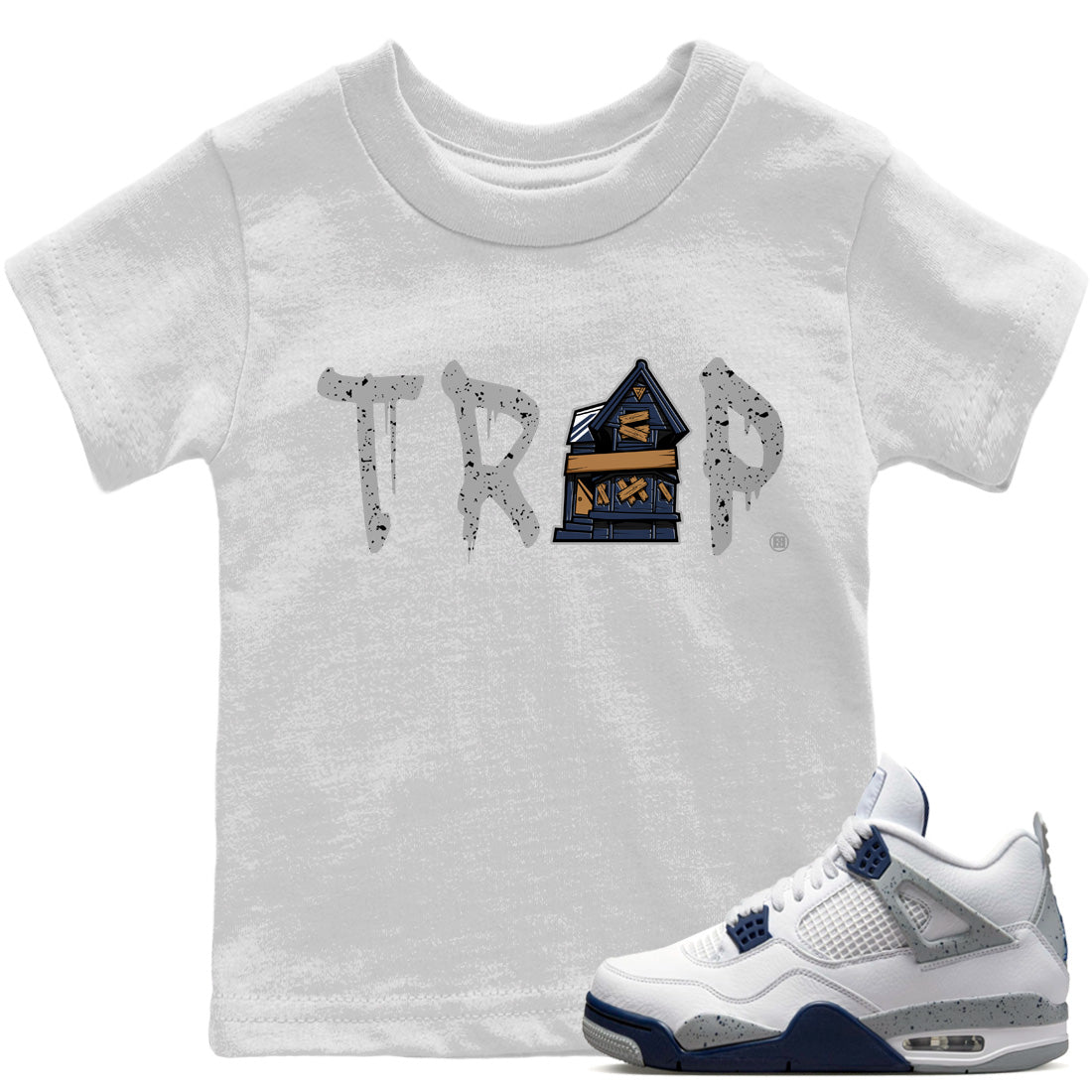 Trap House Kids Tops - Air Jordan 4 Midnight Navy