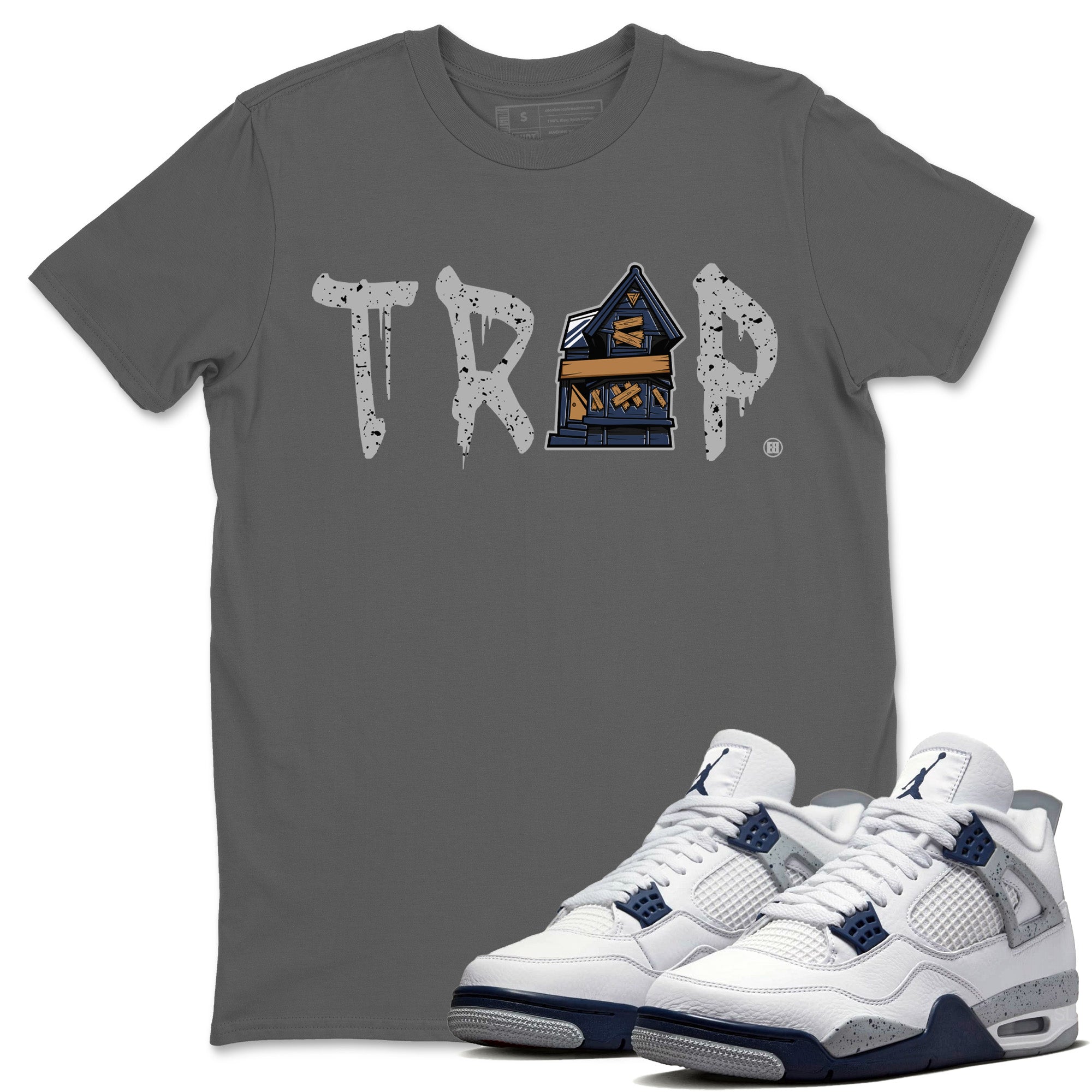 Trap House Unisex Tops - Air Jordan 4 Midnight Navy