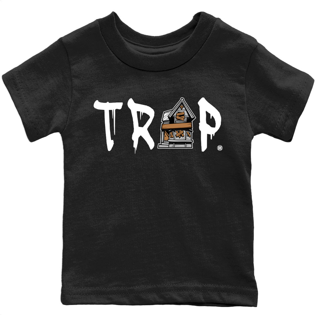 Trap House Kids Tops - Air Jordan 4 Military Black