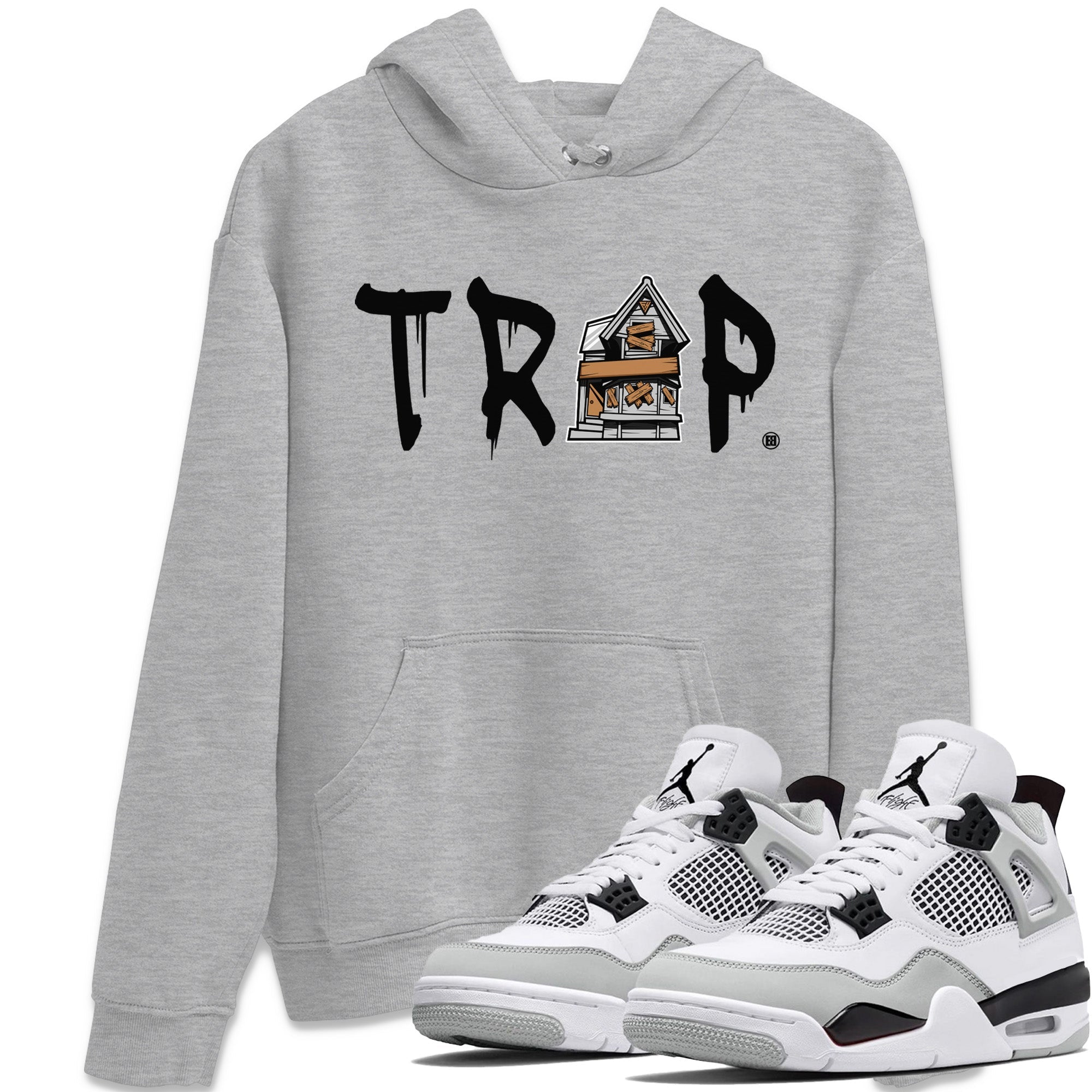 Trap House Unisex Tops - Air Jordan 4 Military Black