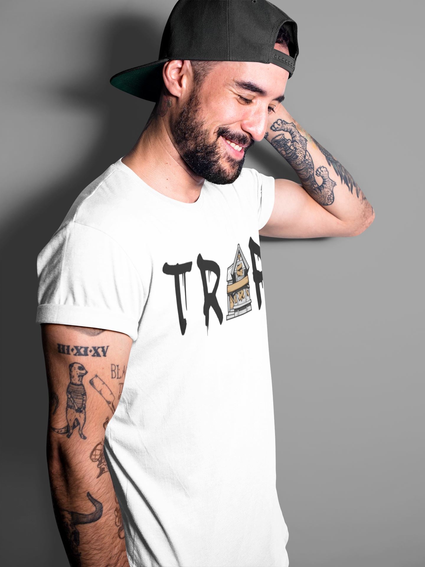 Trap House Unisex Tops - Air Jordan 4 Military Black