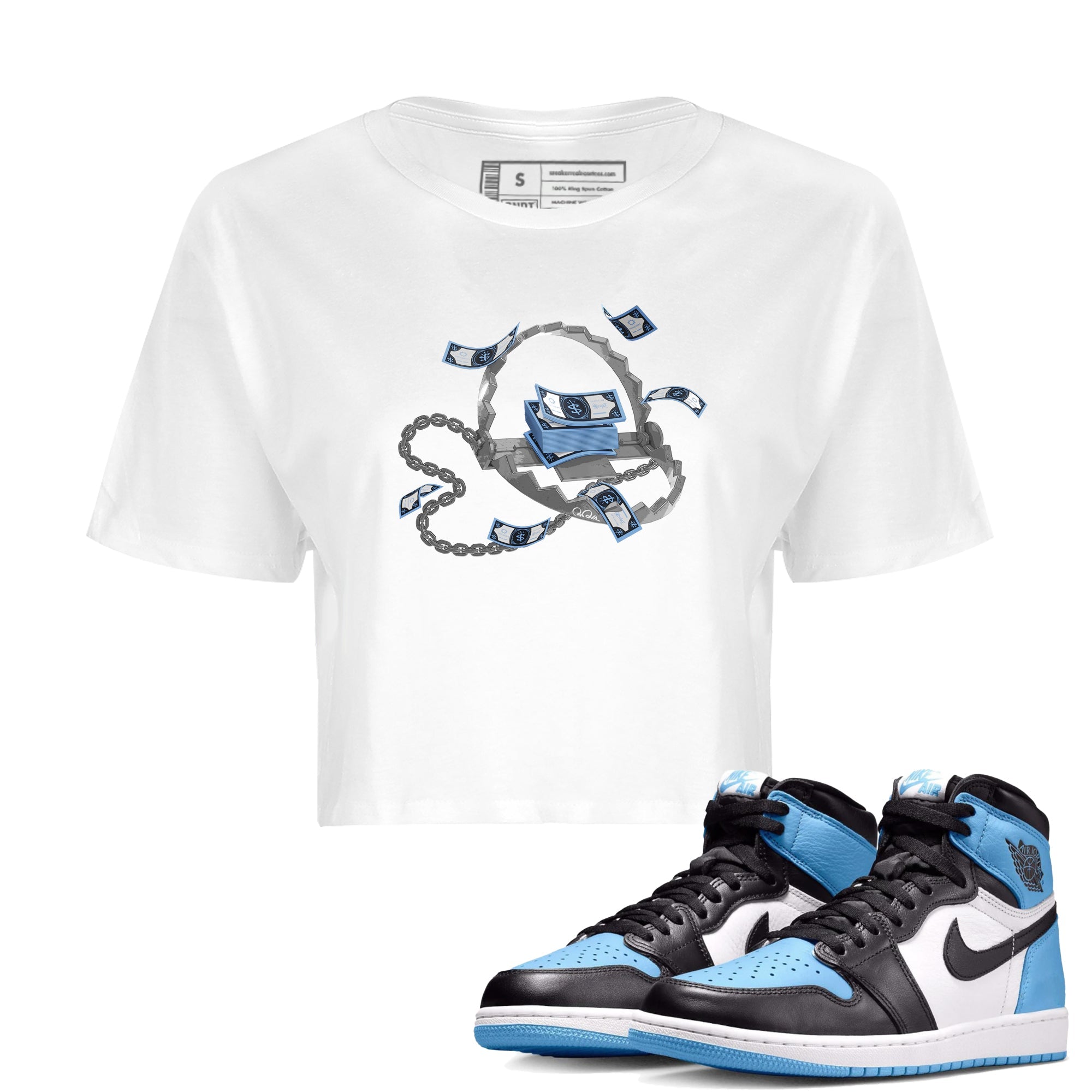 Trap Money Women's Tops - Air Jordan 1 UNC Toe