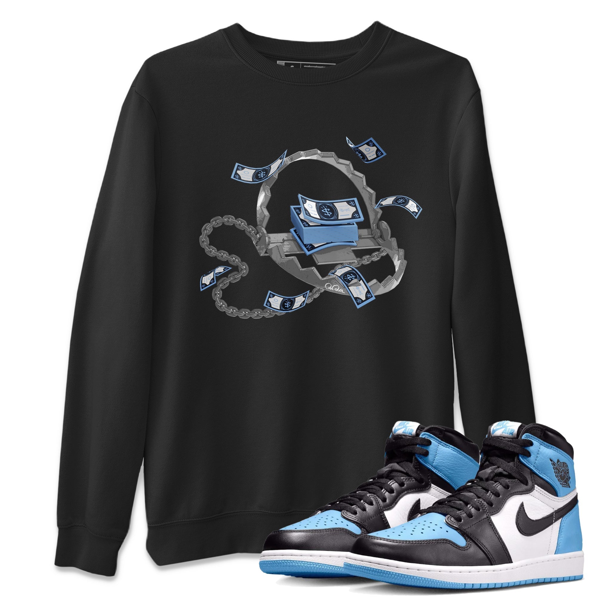 Trap Money Unisex Tops - Air Jordan 1 UNC Toe