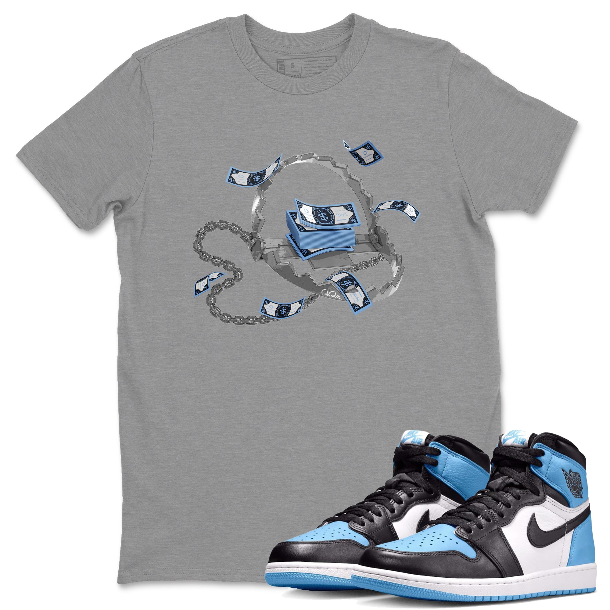 Trap Money Unisex Tops - Air Jordan 1 UNC Toe