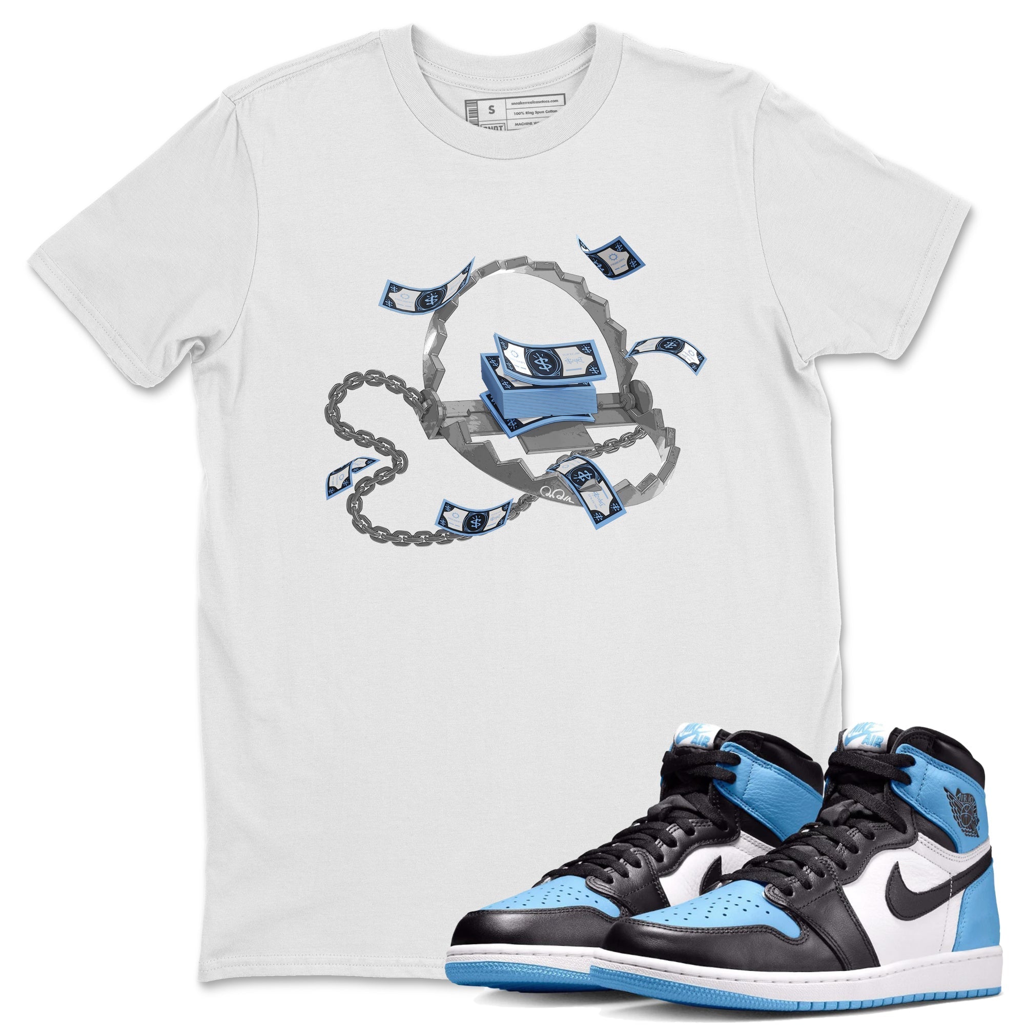Trap Money Unisex Tops - Air Jordan 1 UNC Toe