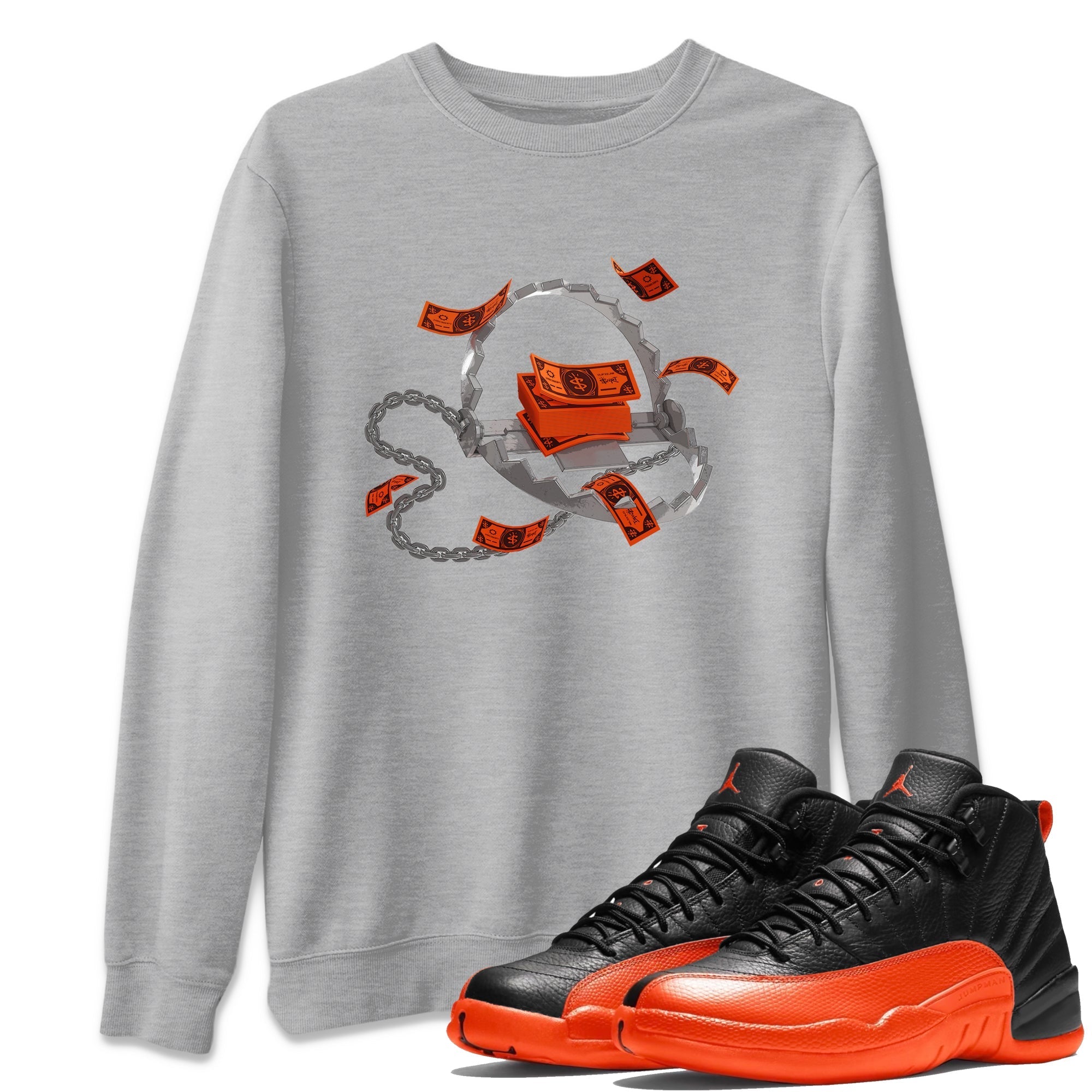 Trap Money Unisex Tops - Air Jordan 12 Brilliant Orange