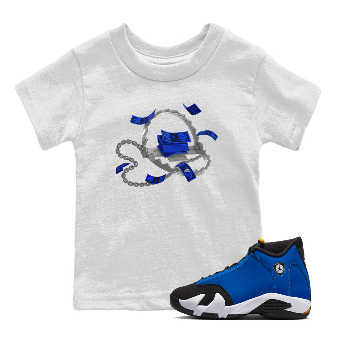 Trap Money Kids Tops - Air Jordan 14 Laney