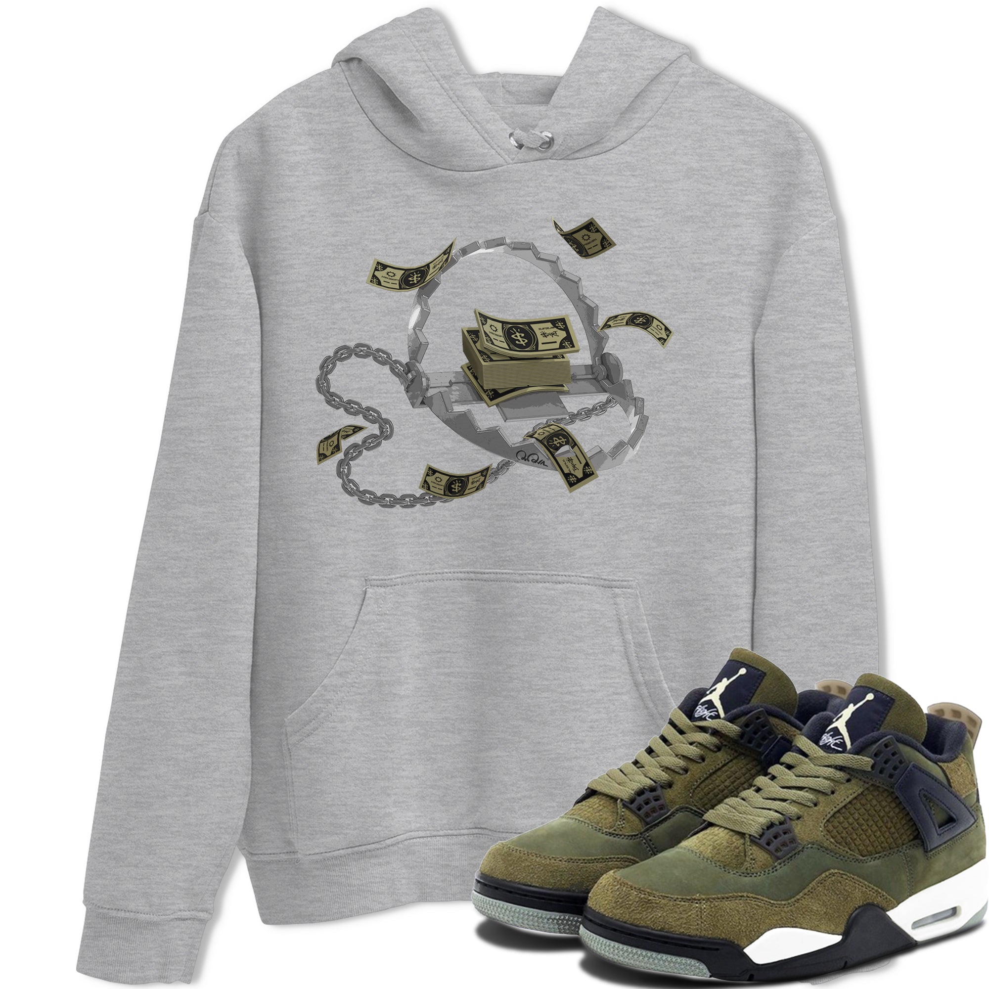 Trap Money snkmatch Tee - Air Jordan 4 Medium Olive