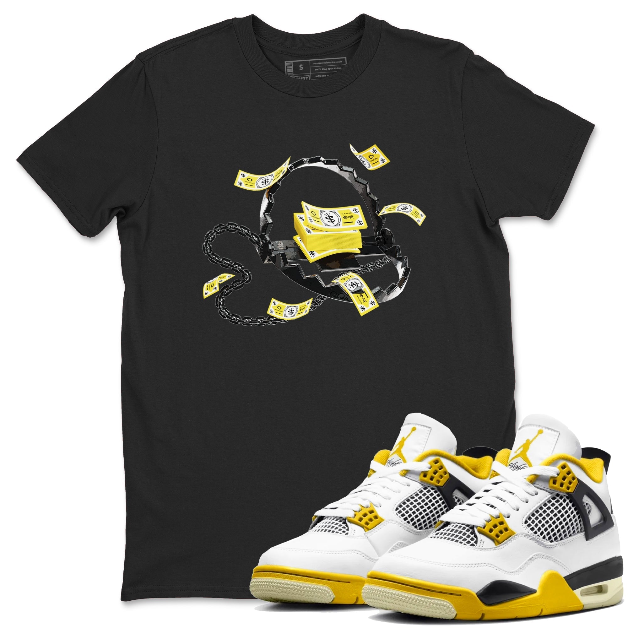 Trap Money snkmatch Tees - Air Jordan 4 Vivid Sulfur