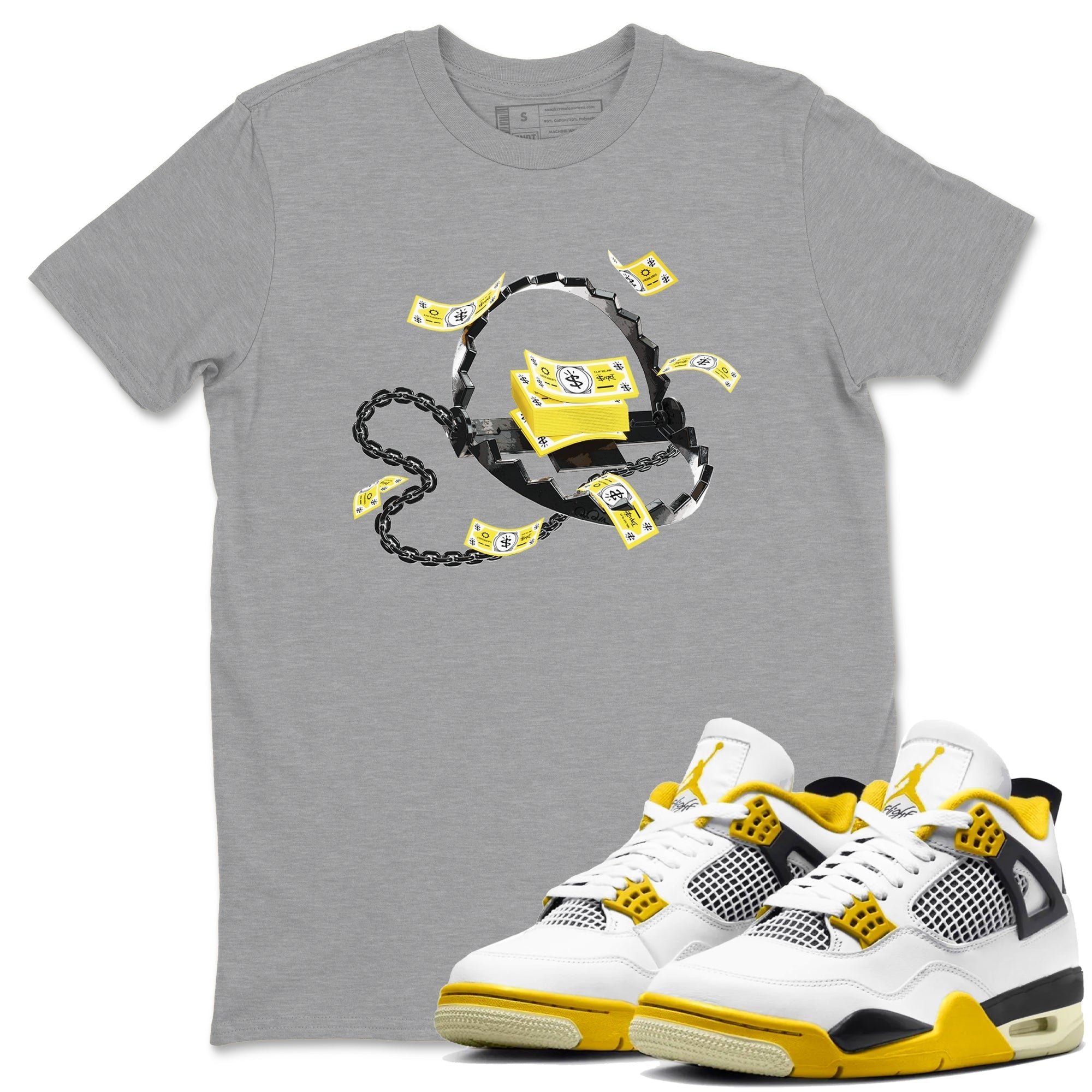 Trap Money snkmatch Tees - Air Jordan 4 Vivid Sulfur