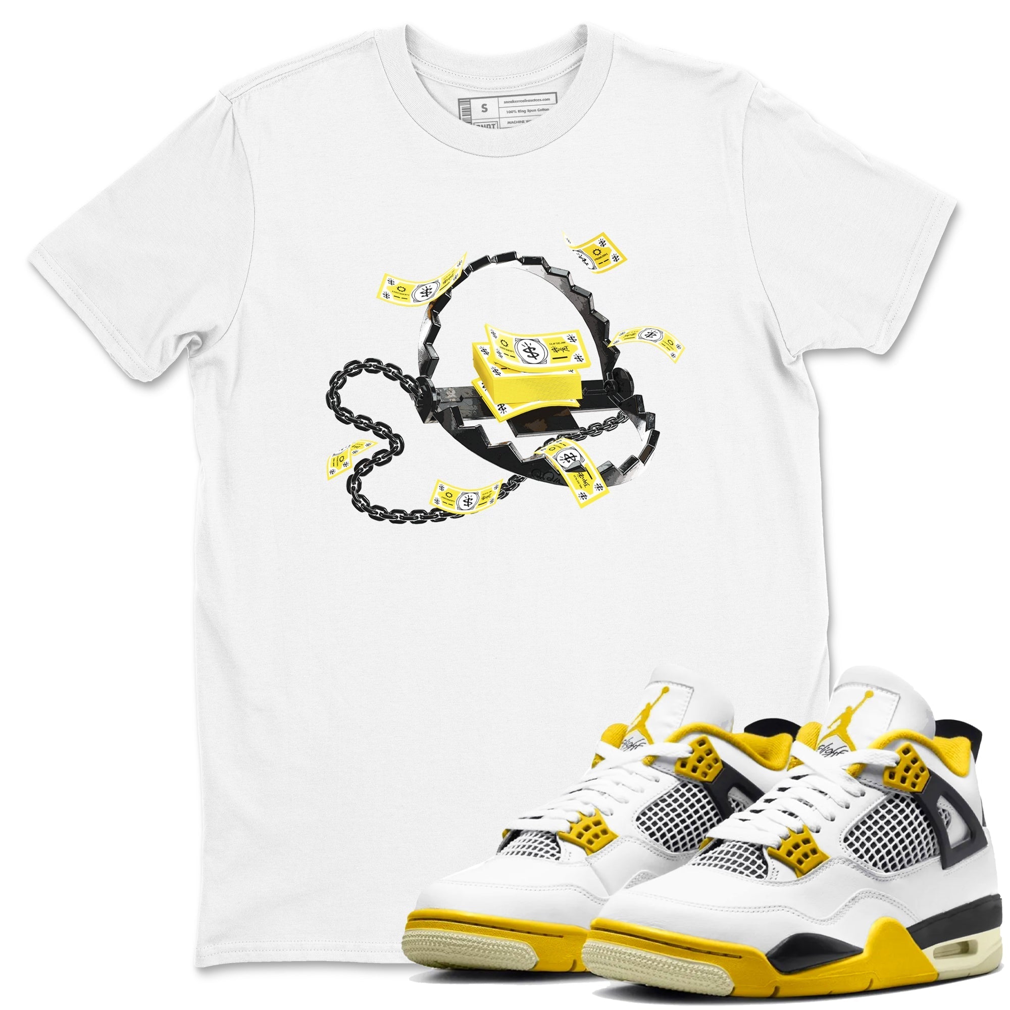 Trap Money snkmatch Tees - Air Jordan 4 Vivid Sulfur