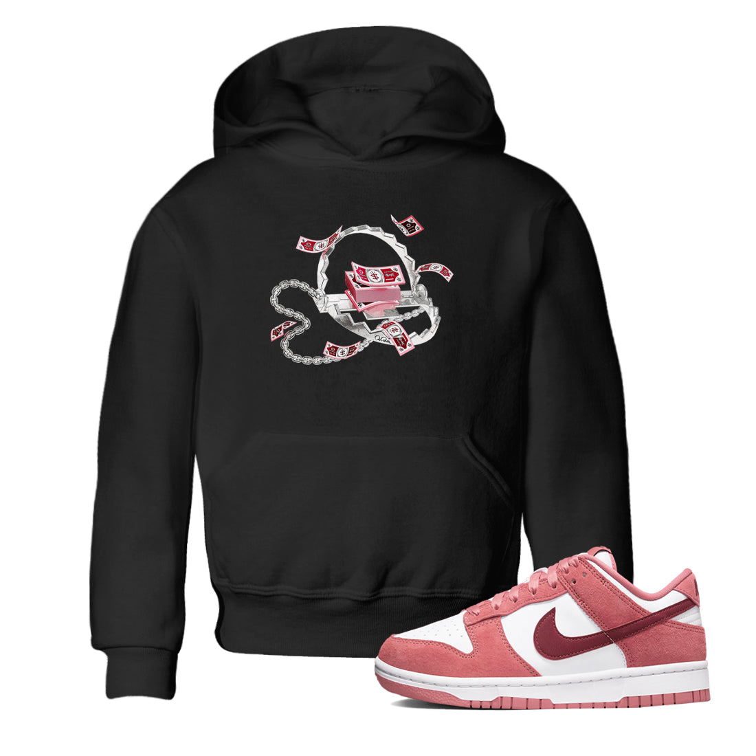 Trap Money snkmatch Tees Kids - Dunk Valentines Day 2024