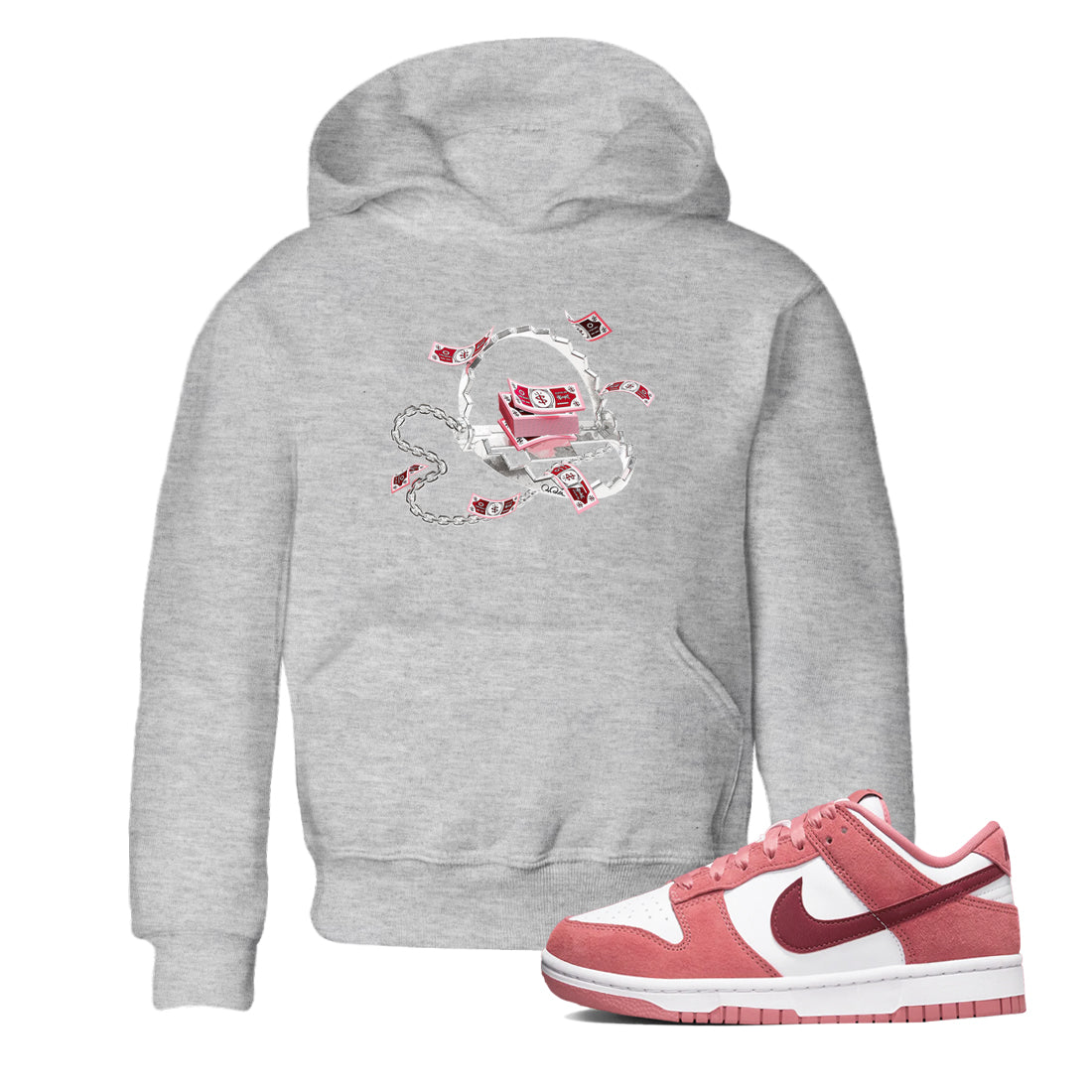 Trap Money snkmatch Tees Kids - Dunk Valentines Day 2024