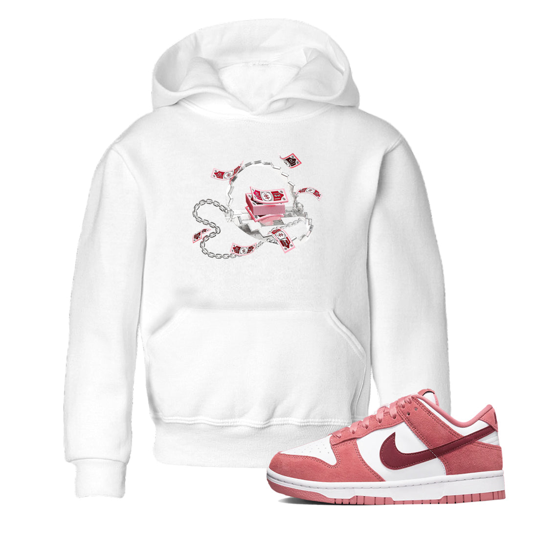 Trap Money snkmatch Tees Kids - Dunk Valentines Day 2024