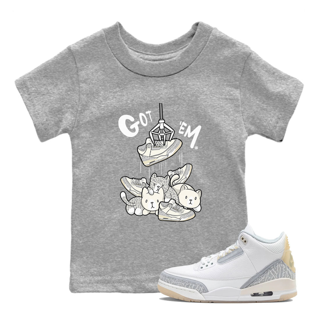 Treasure Hunter snkmatch Tees Kids - Air Jordan 3 Ivory