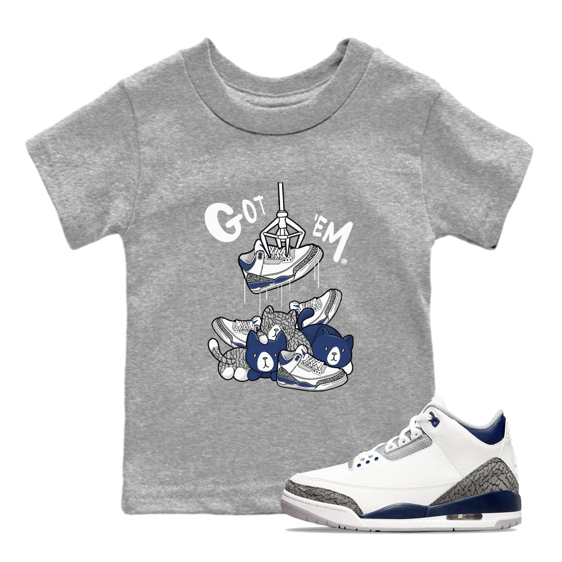 Treasure Hunter snkmatch Tees Kids - Air Jordan 3 Midnight Navy 2023
