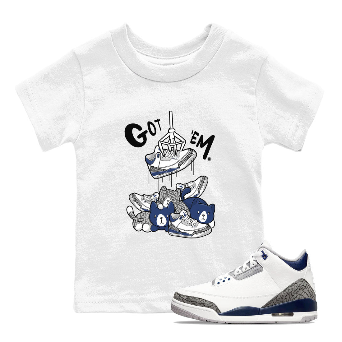 Treasure Hunter snkmatch Tees Kids - Air Jordan 3 Midnight Navy 2023