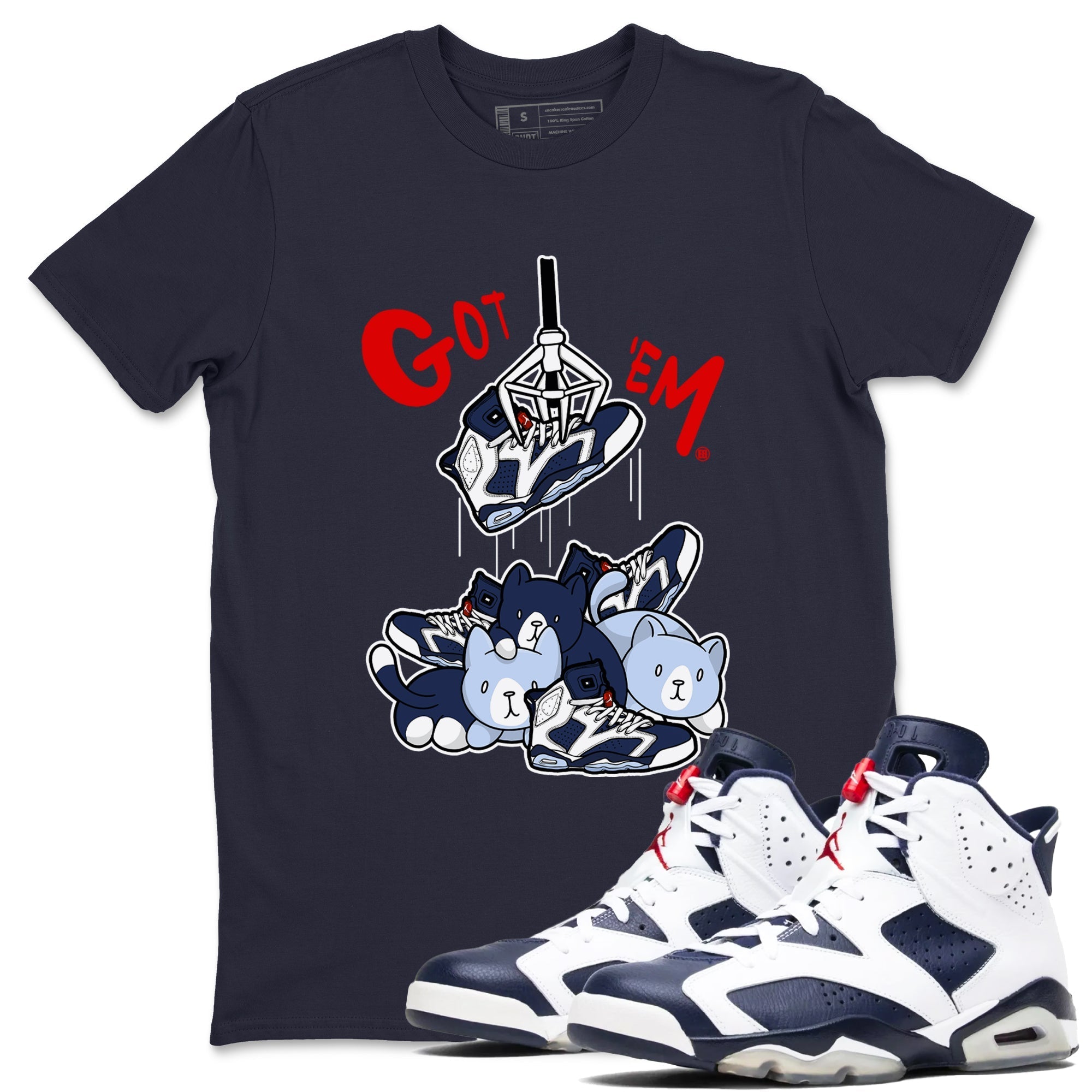 Treasure Hunter snkmatch Tees - Air Jordan 6 White And Midnight Navy