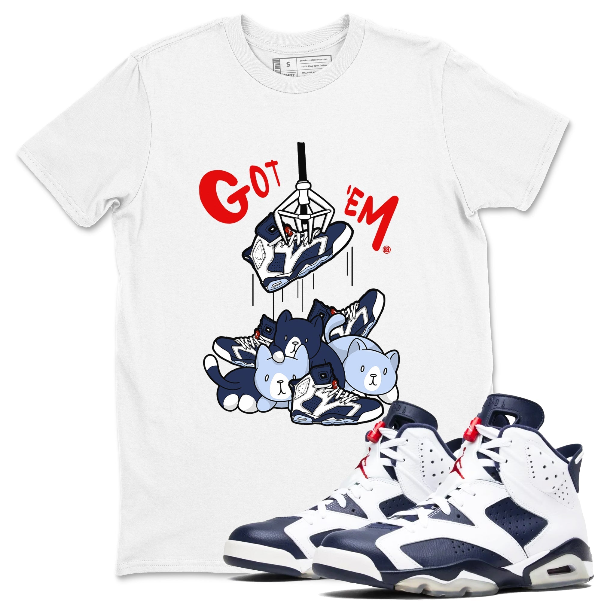 Treasure Hunter snkmatch Tees - Air Jordan 6 White And Midnight Navy