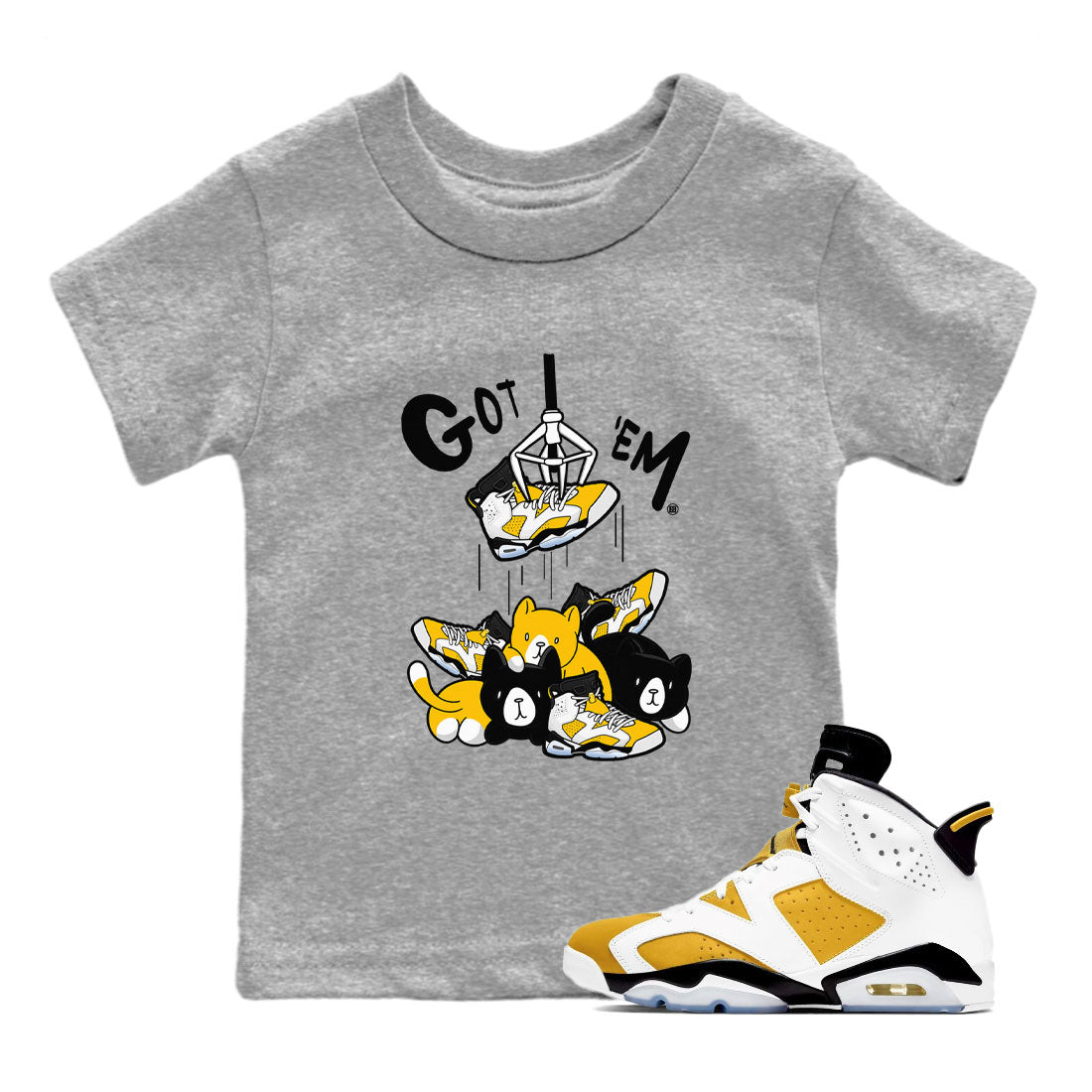 Treasure Hunter snkmatch Tees Kids - Air Jordan 6 Yellow Ochre