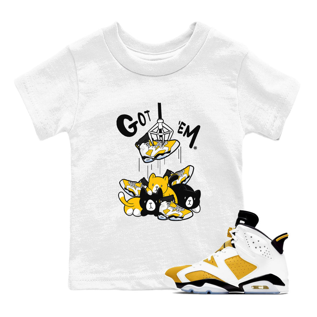 Treasure Hunter snkmatch Tees Kids - Air Jordan 6 Yellow Ochre