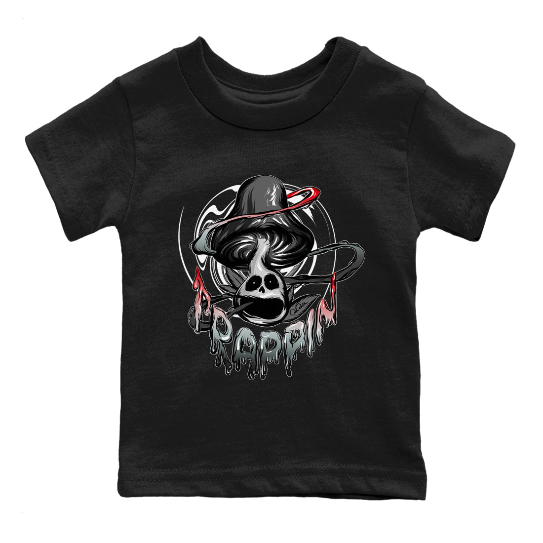 Trippin Mushroom Kids Tops - Air Jordan 13 Black Flint