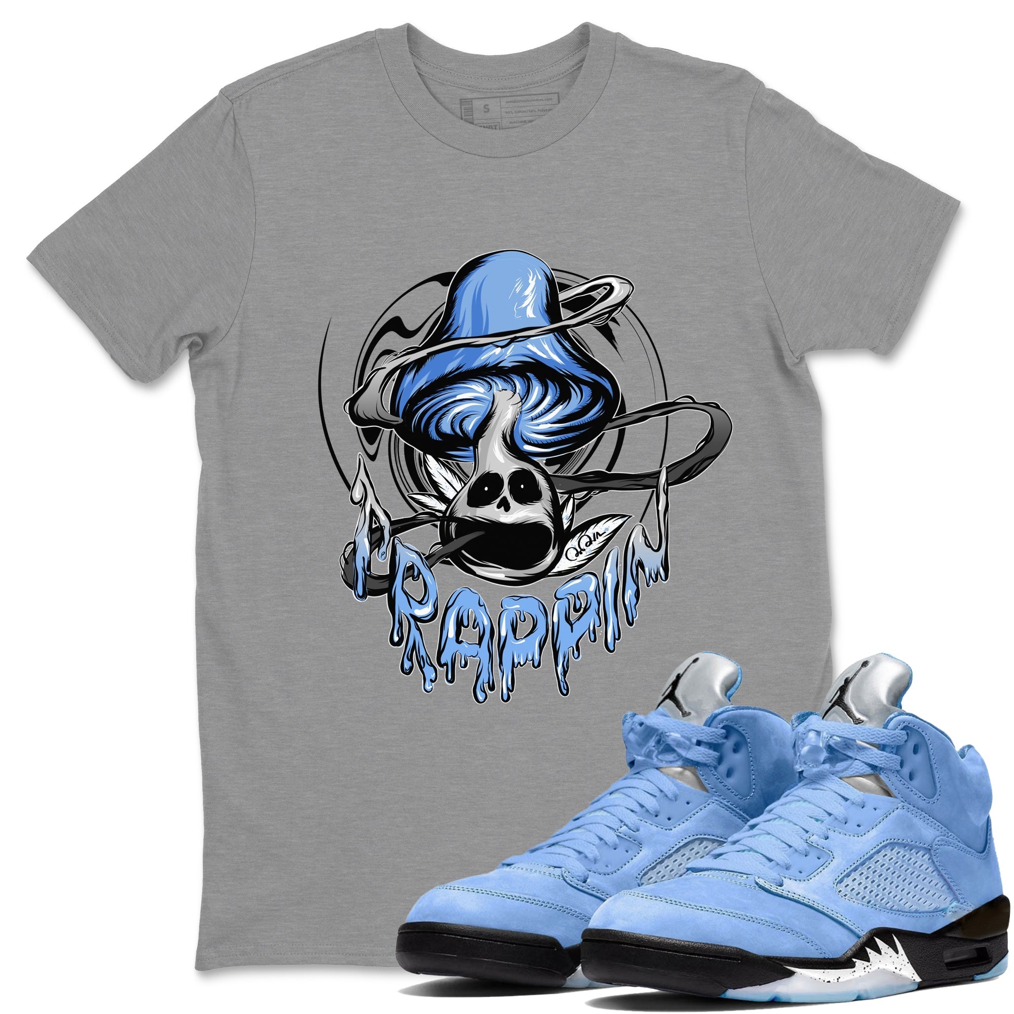 Trippin Mushroom Unisex Tops - Air Jordan 5 UNC