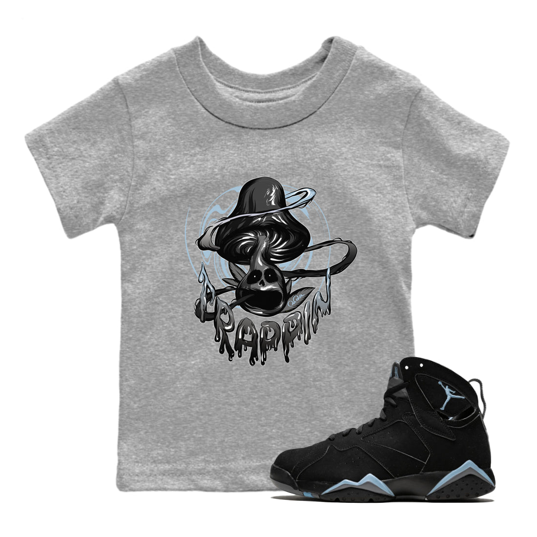 Trippin Mushroom Kids Tops - Air Jordan 7 Chambray
