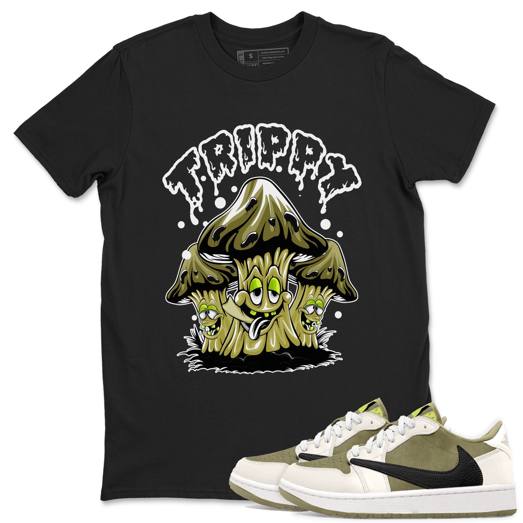 Trippy snkmatch Tee - Air Jordan 1 Travis Scott Golf Olive