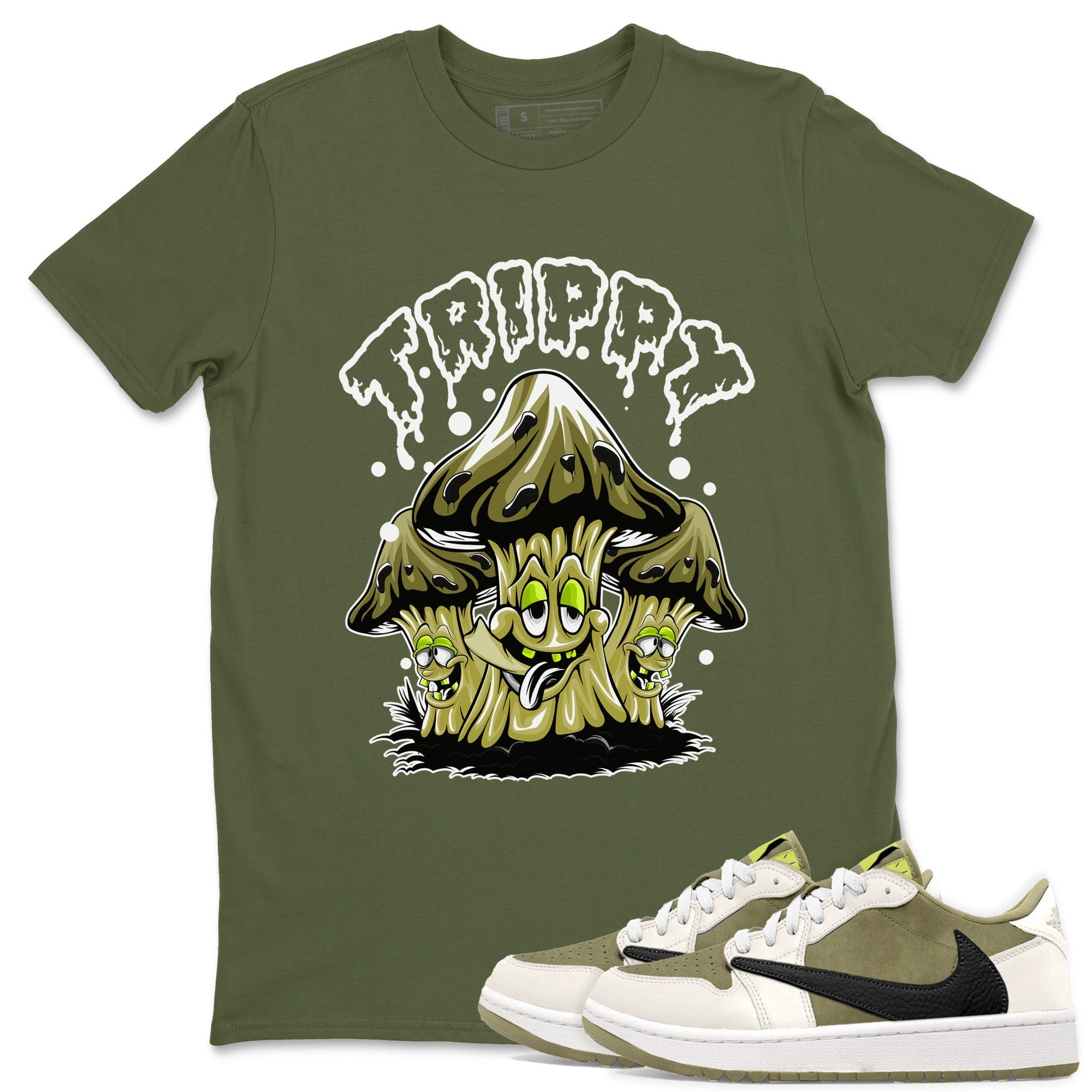 Trippy snkmatch Tee - Air Jordan 1 Travis Scott Golf Olive
