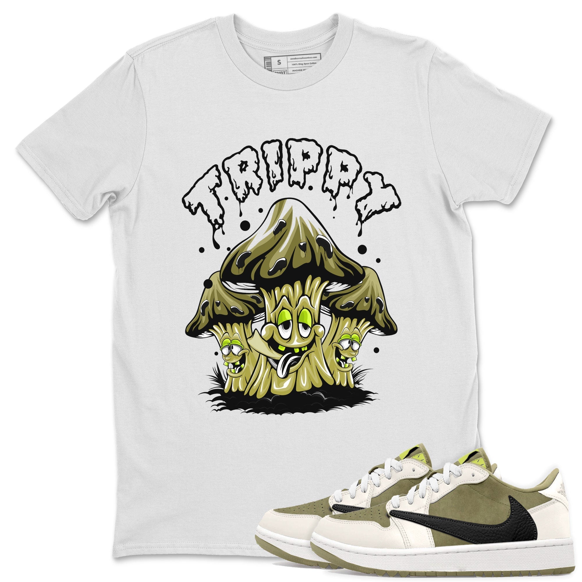 Trippy snkmatch Tee - Air Jordan 1 Travis Scott Golf Olive