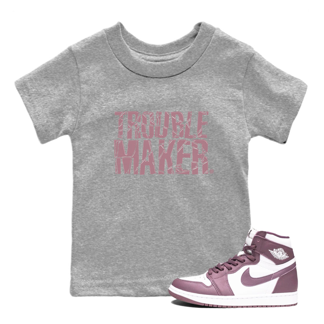 Trouble Maker snkmatch Tee Kids - Air Jordan 1 Mauve