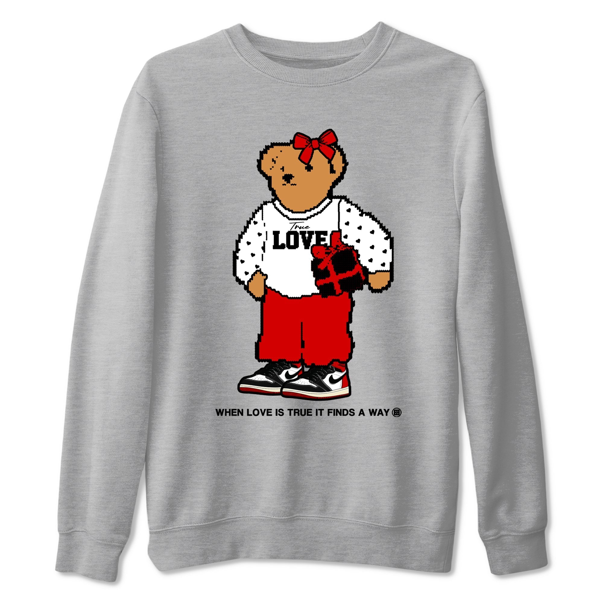 True Love Bear snkmatch Tees - Air Jordan 1 Black Toe Reimagined