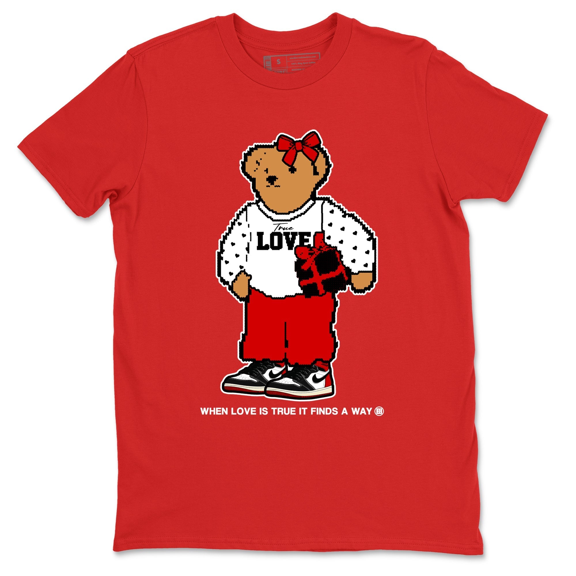 True Love Bear snkmatch Tees - Air Jordan 1 Black Toe Reimagined