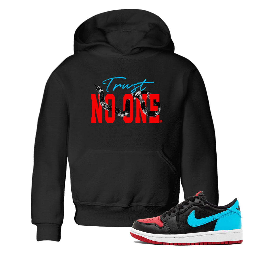 Trust No One snkmatch Tee Kids - Air Jordan 1 UNC to Chicago
