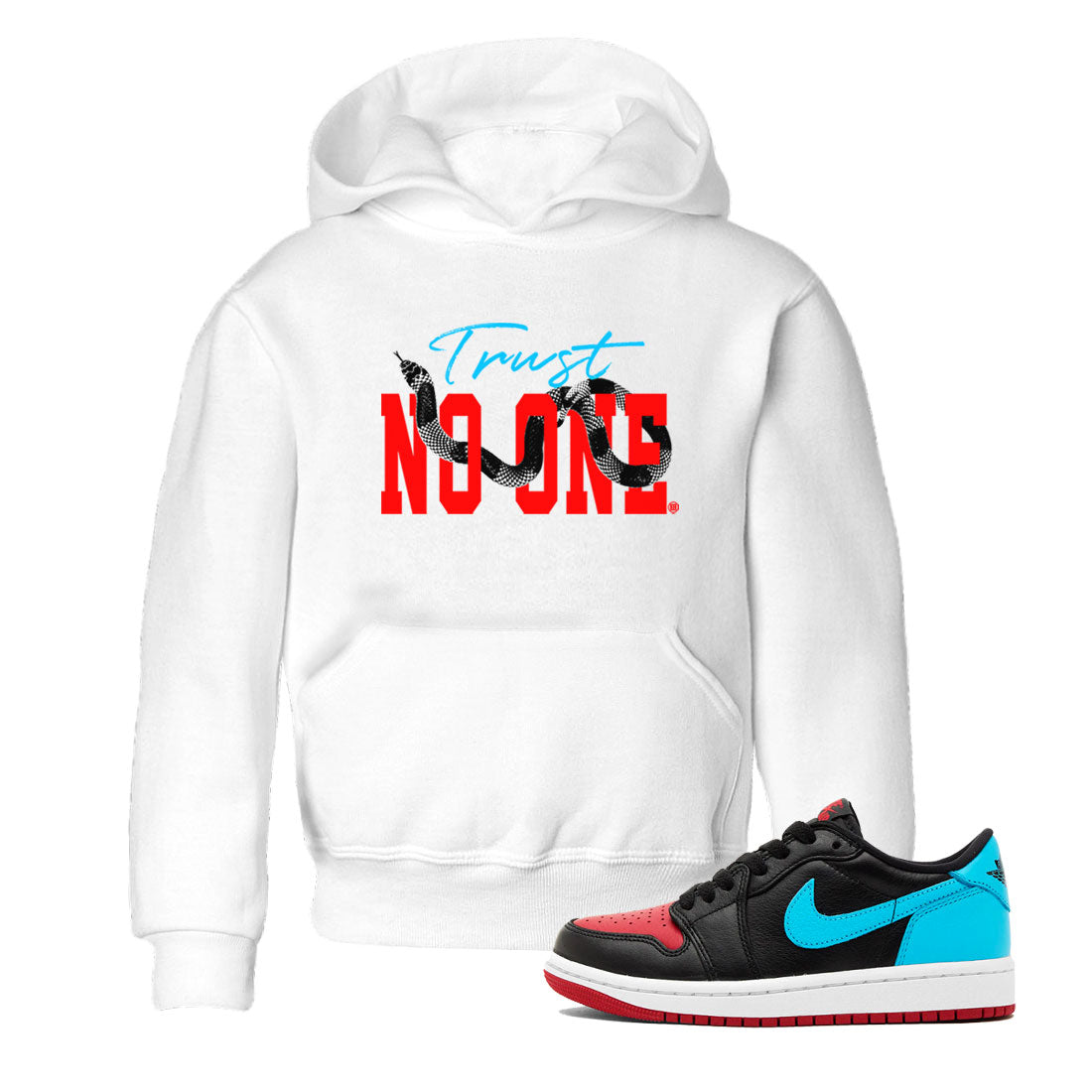 Trust No One snkmatch Tee Kids - Air Jordan 1 UNC to Chicago