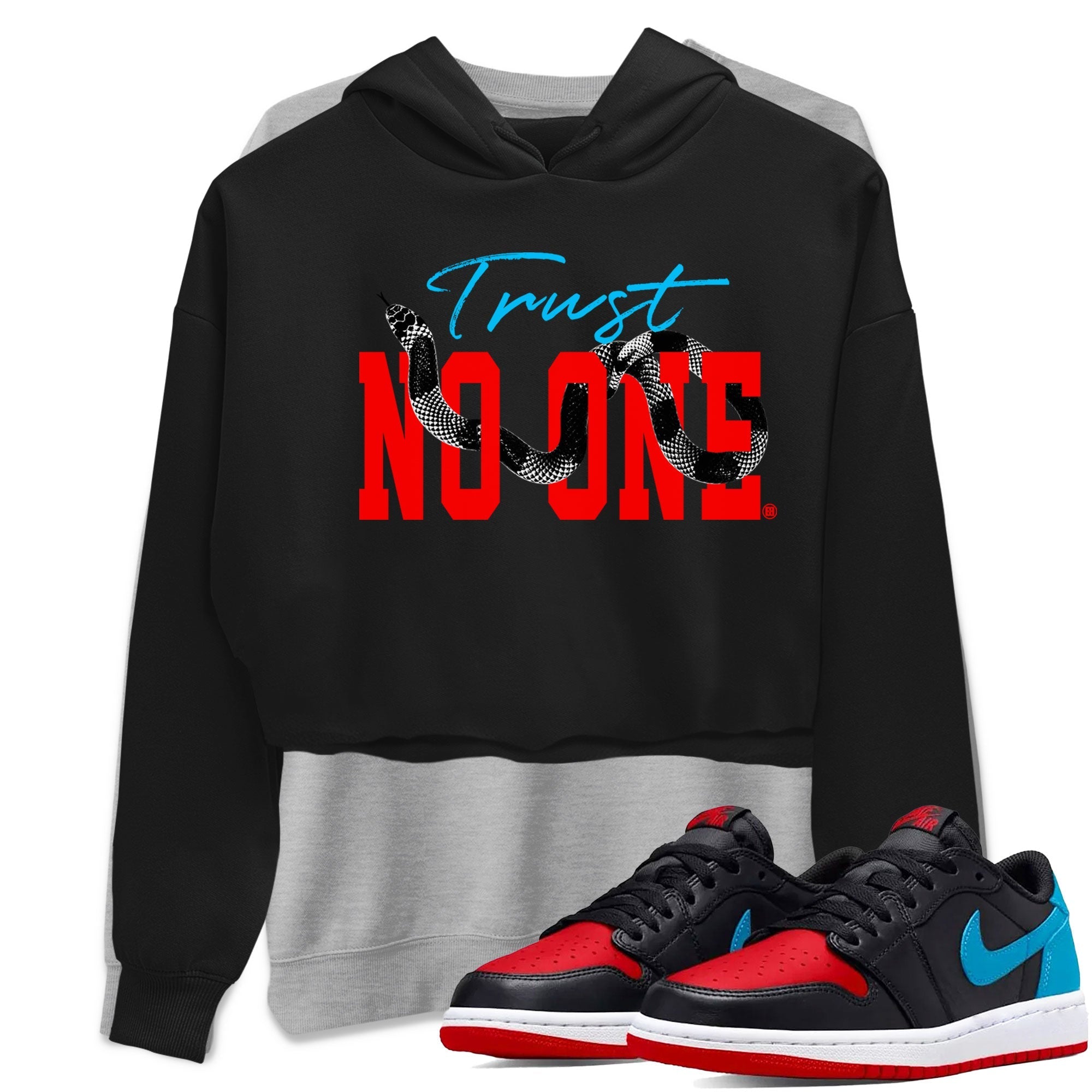 Trust No One snkmatch Tee - Air Jordan 1 UNC to Chicago
