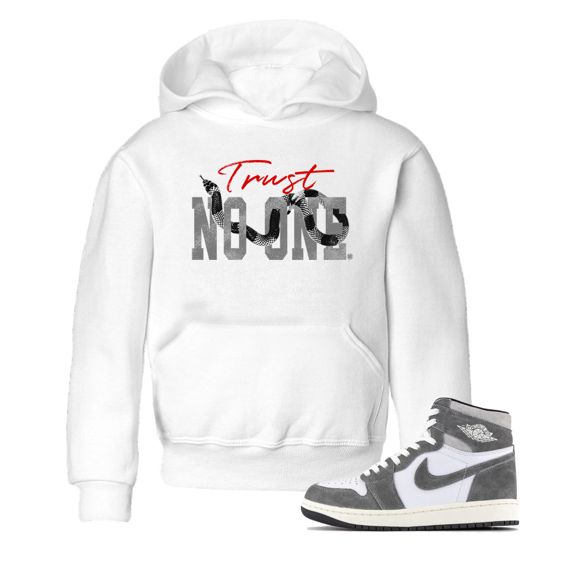 Trust No One Kids Tops - Air Jordan 1 Washed Heritage