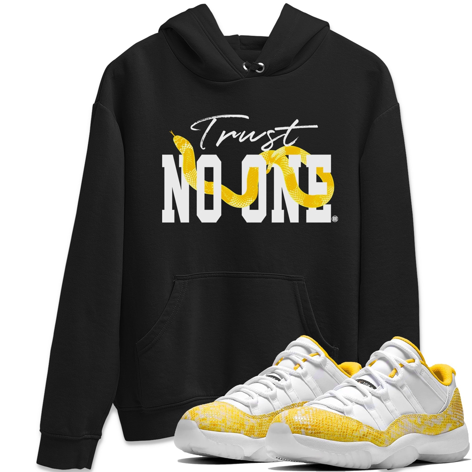 Trust No One Unisex Tops - Air Jordan 11 Yellow Python