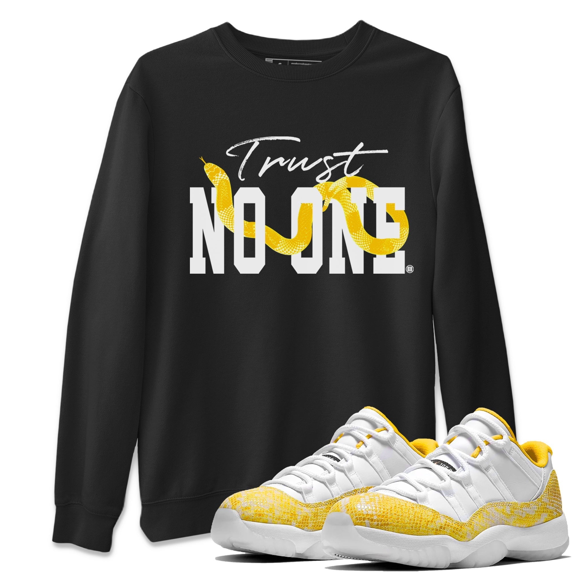 Trust No One Unisex Tops - Air Jordan 11 Yellow Python