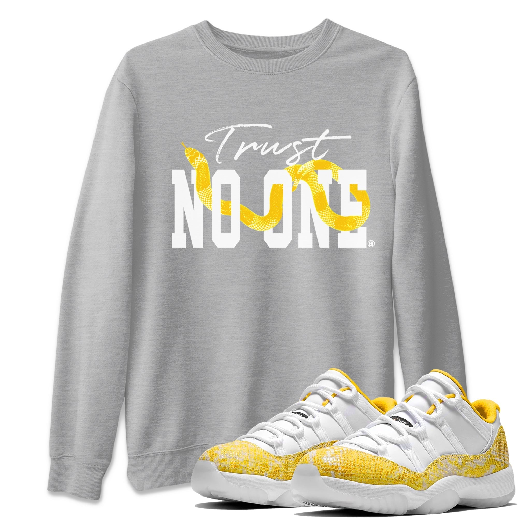 Trust No One Unisex Tops - Air Jordan 11 Yellow Python