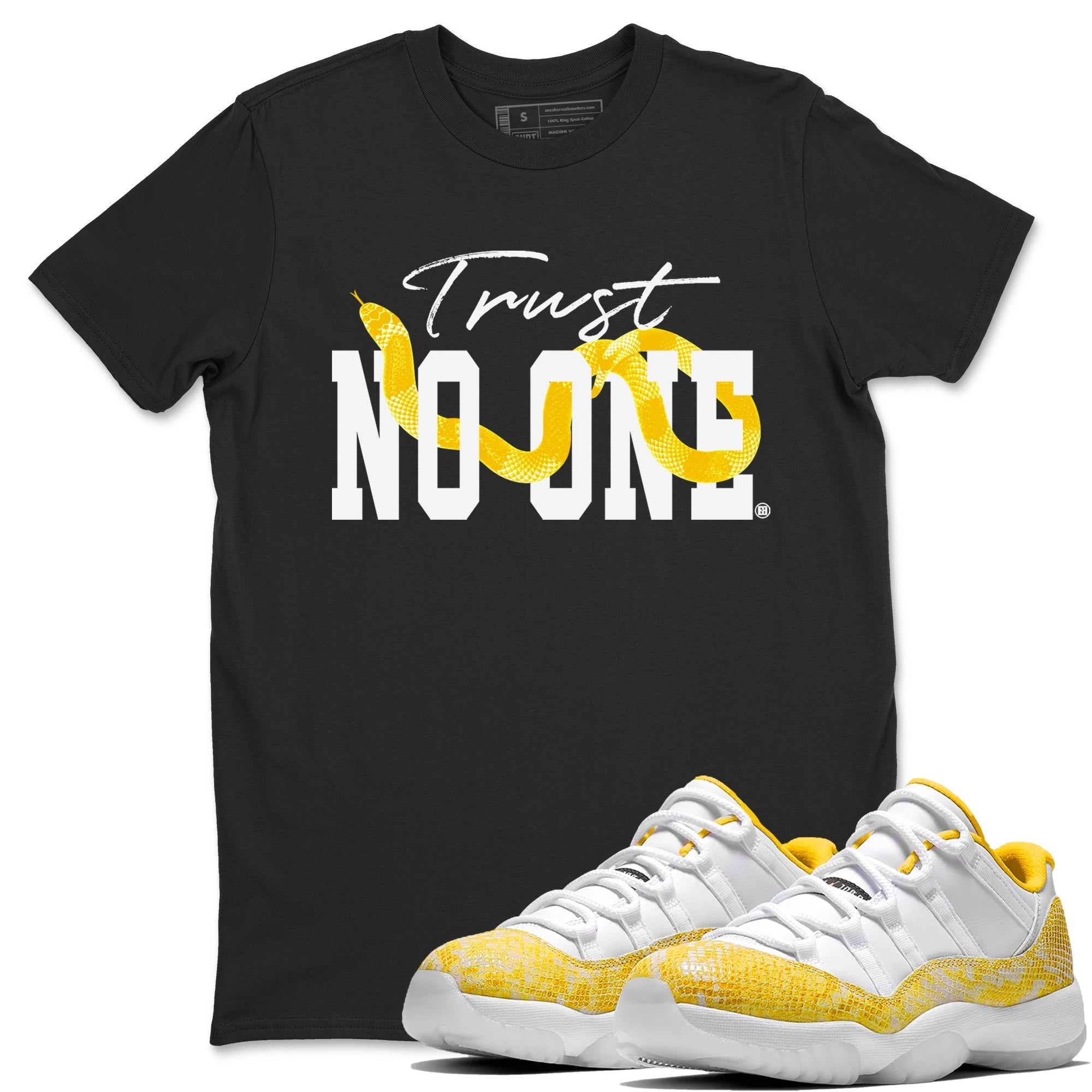 Trust No One Unisex Tops - Air Jordan 11 Yellow Python