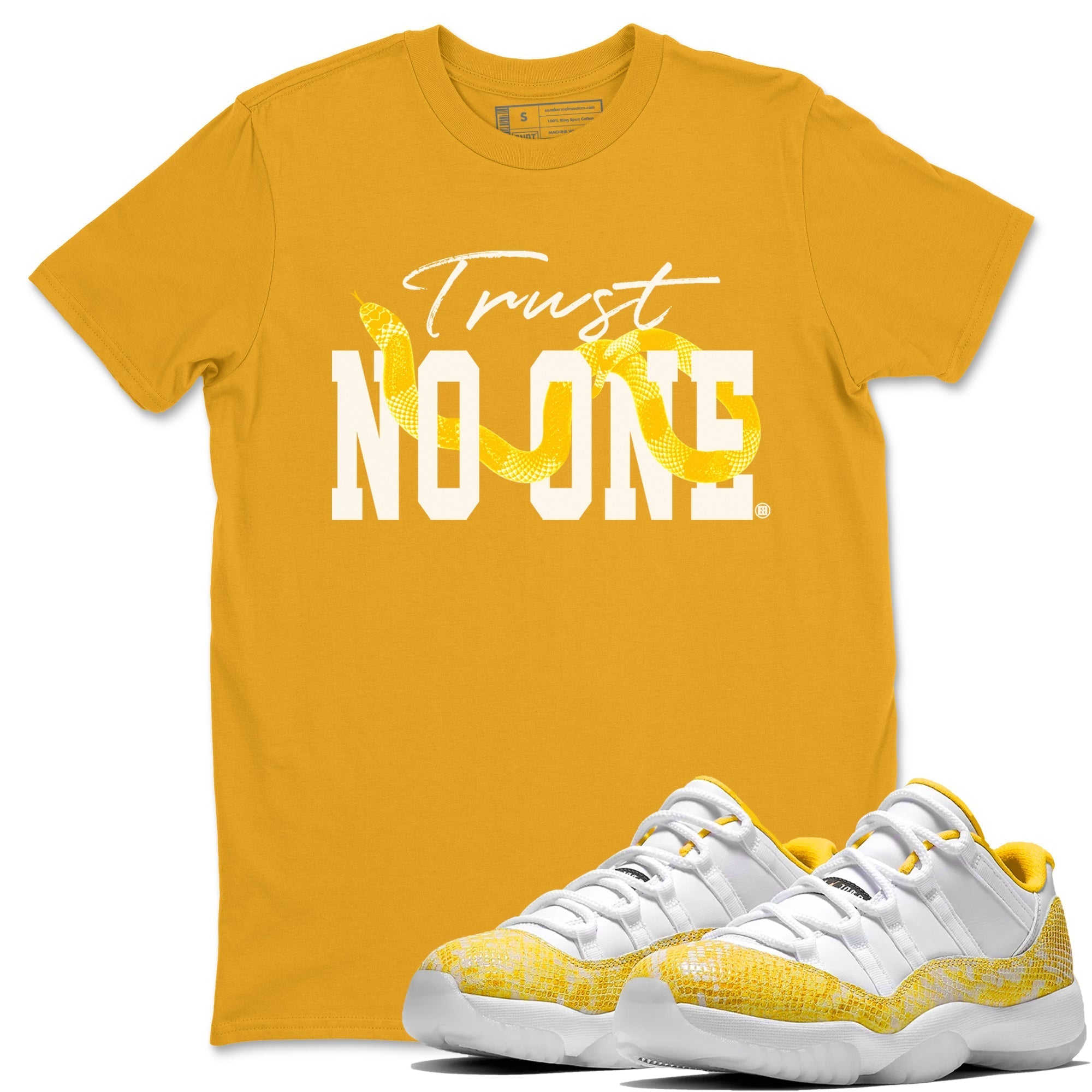 Trust No One Unisex Tops - Air Jordan 11 Yellow Python